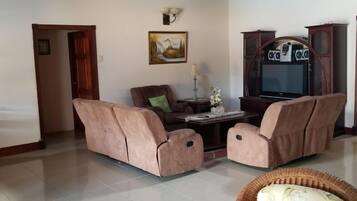 Villa, 4 Bedrooms | Living area | Flat-screen TV, DVD player