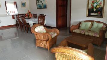 Villa, 4 Bedrooms | Living area | Flat-screen TV, DVD player