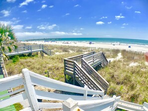 On the beach, sun-loungers - Almost Heaven OCEANFRONT A Toes In The Sand Directly on BEACH Pets OK (Surfside Beach)