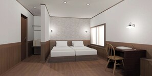 Western Room for 4 People with Shared Bath, Free Wi-fi | Bed sheets - Park Lodge Sekine (Myoko)