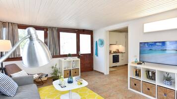 Een smart-tv, een dvd-speler en boeken