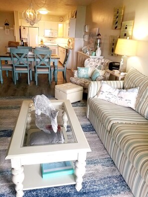 Smart TV, books, music library, stereo