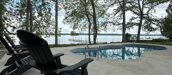 Lakeside Home, New Pool, Carriage House, level & private, 6 BR, 120' frontage!