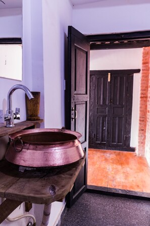 Standard Room | Bathroom | Shower, free toiletries, slippers, towels - Lumbini Heritage Home (Lalitpur)