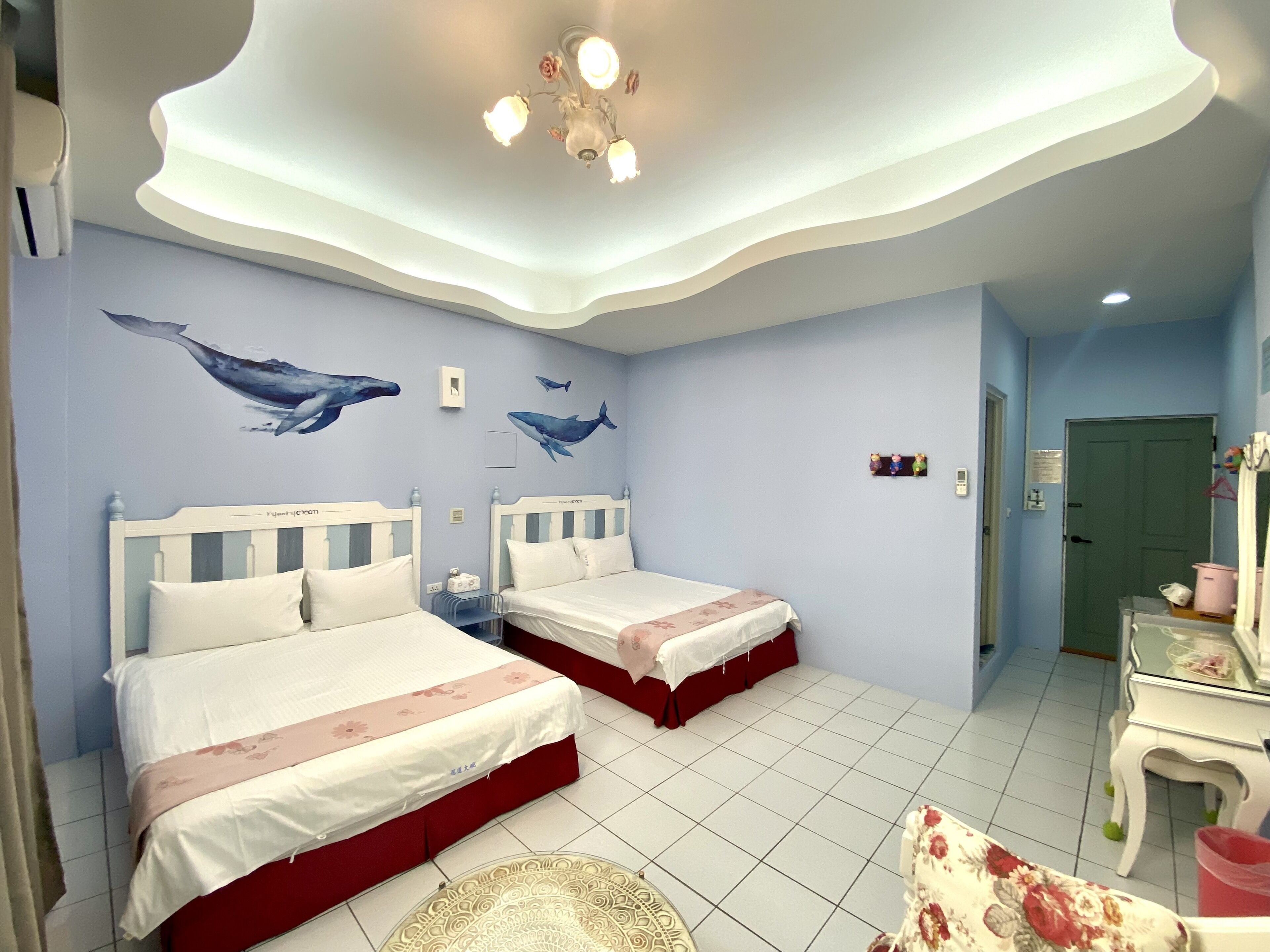 家庭四人房, 2 张双人床（No.1） | 浴室 | 淋浴设施、免费洗浴用品、吹风机、拖鞋