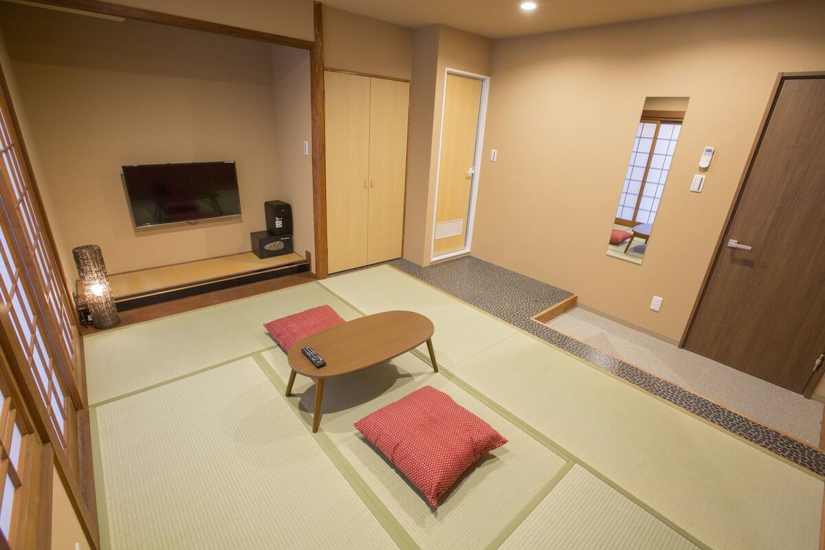 Japanese Style Room Private Shower Room | Down comforters, in-room safe, desk, blackout drapes