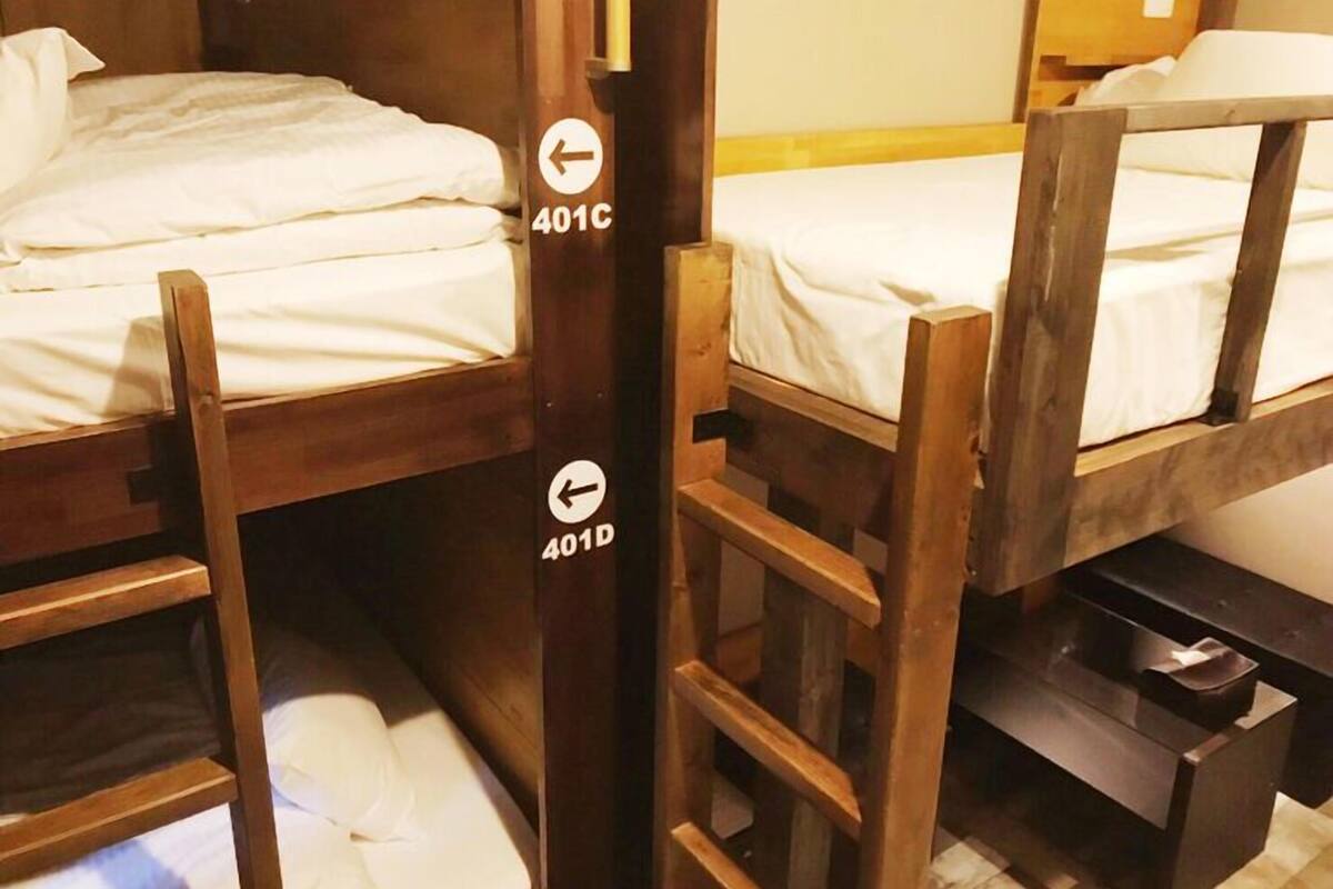 Family Superior Room Private Shower Room Bunk Bed (Single x3) | Down comforters, in-room safe, desk, blackout drapes