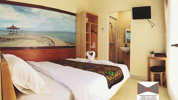 Cofres nos quartos, escrivaninha, Wi-Fi de cortesia, roupa de cama