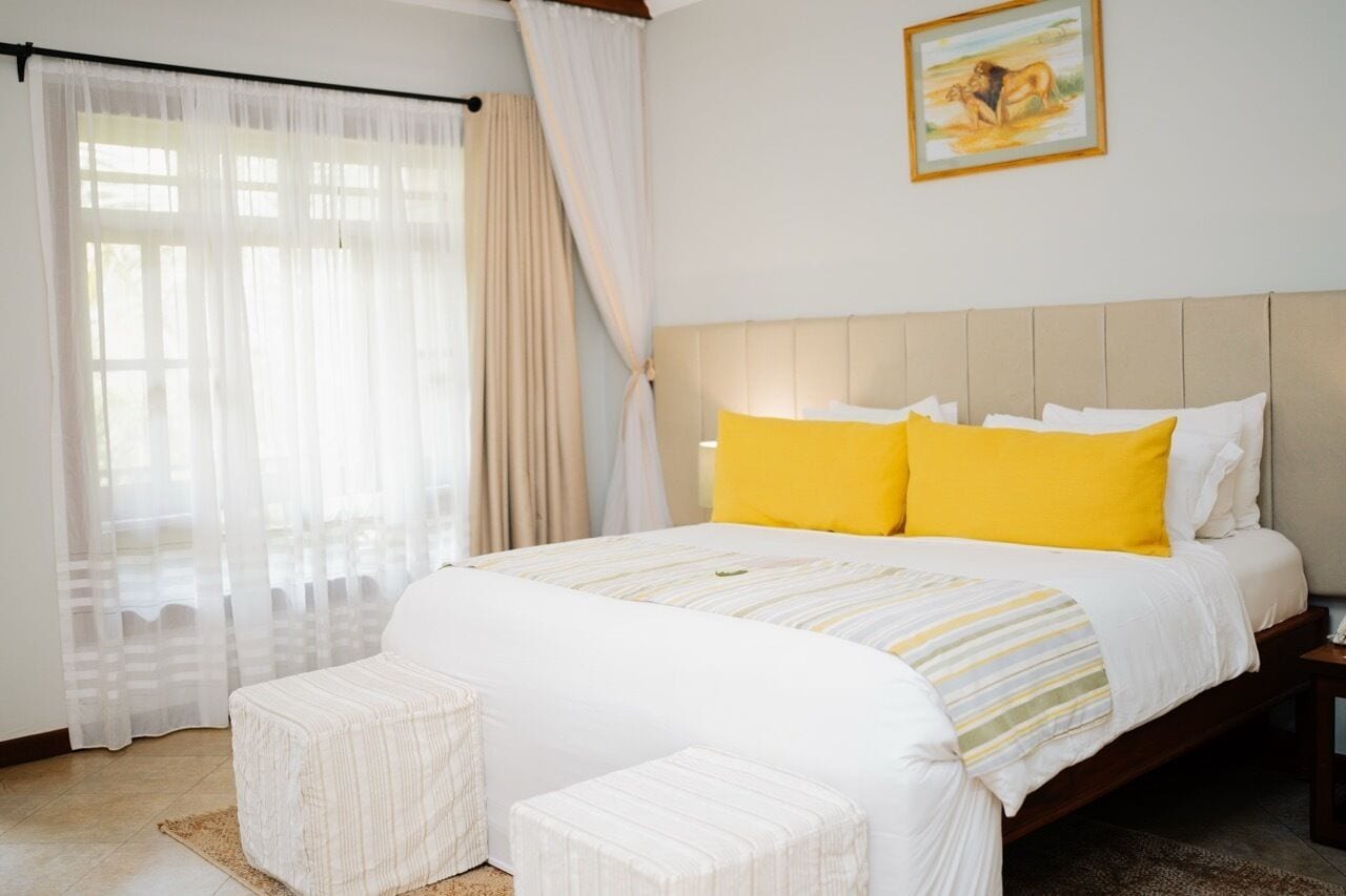 Kamar Standar, 1 kamar tidur, pemandangan kebun, lantai dasar | Seprai premium, brankas, dan meja kerja
