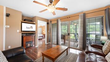 Condo, 2 Bedrooms | Living area | Smart TV, fireplace, DVD player