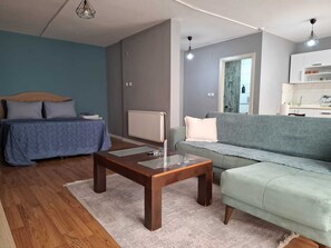 Superior-studiolejlighed - 1 queensize-seng med sovesofa | 2 soveværelser, premium-sengetøj, skrivebord, mørklægningsgardiner