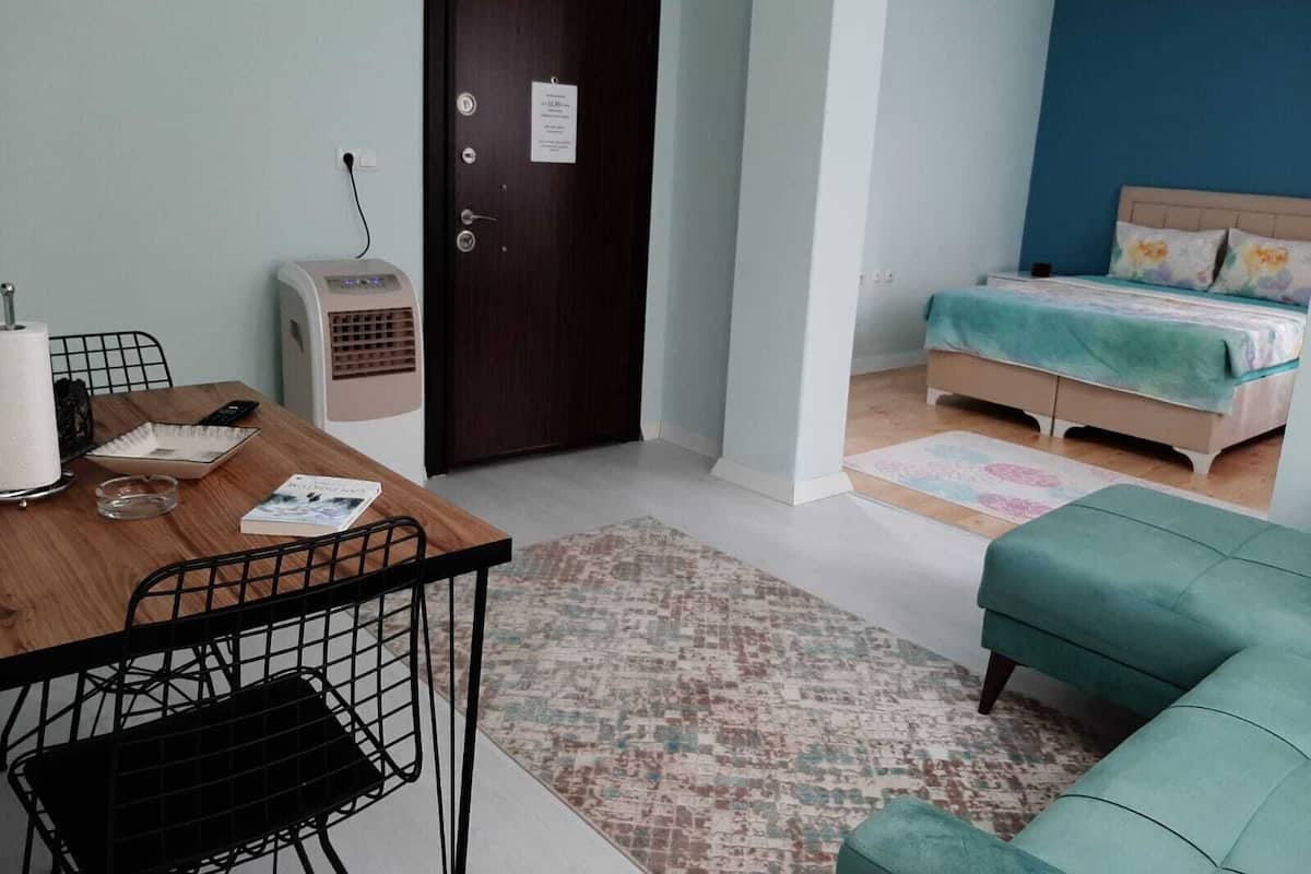 Premium bedding, desk, blackout curtains, iron/ironing board