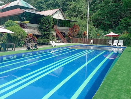 Outdoor pool, open 7:30 AM to 8:00 PM, pool umbrellas, sun loungers