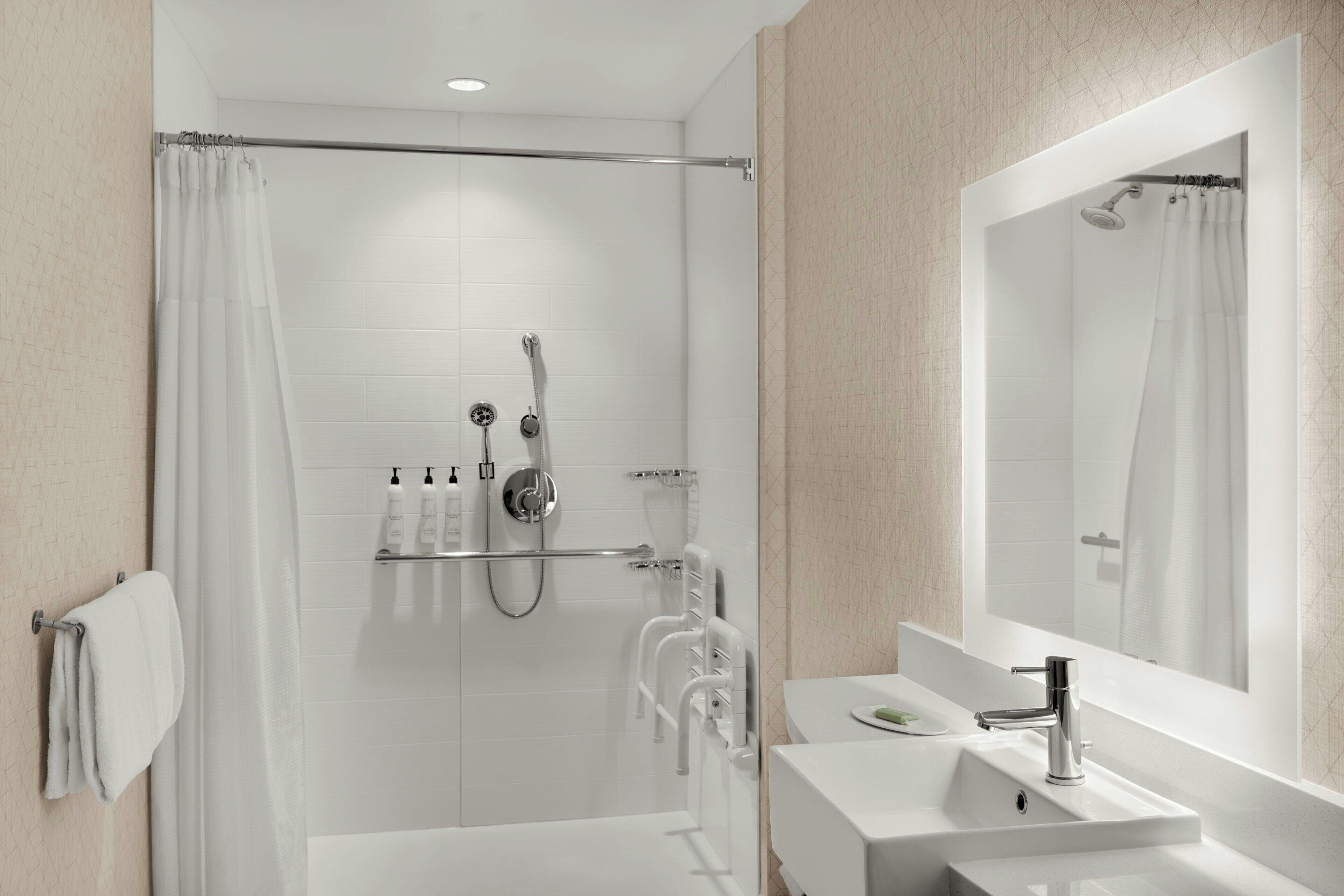 suite, 1 king bed with sofa bed | bathroom | free toiletries, hair dryer, towels