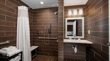 Suite Studio, 2 grands lits (Mobility/Hearing Access, Roll-in Shwr) | Salle de bain