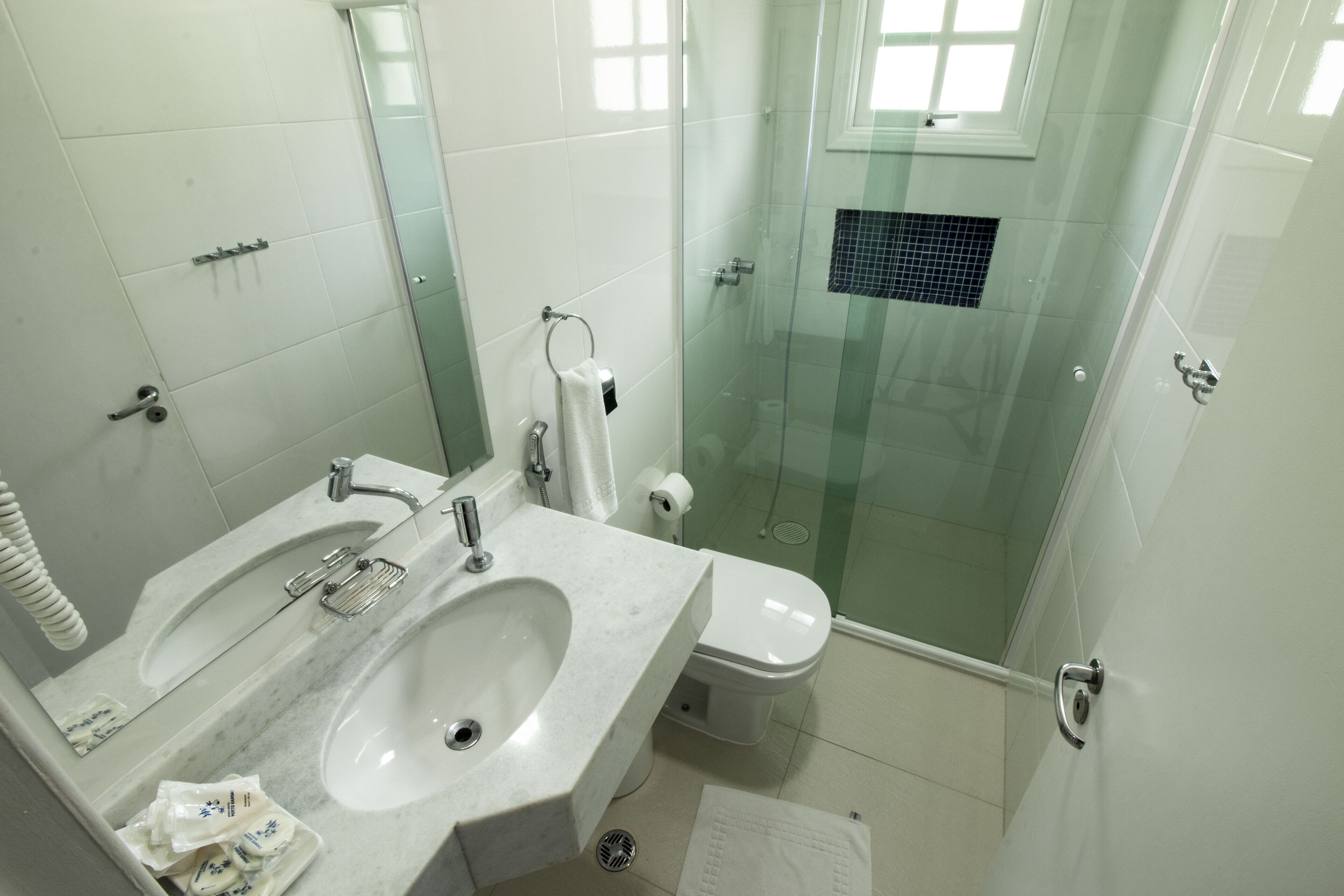 chalet | bathroom | rainfall showerhead, free toiletries, hair dryer, bidet