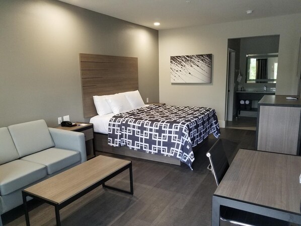 Desk, blackout curtains, iron/ironing board, free WiFi