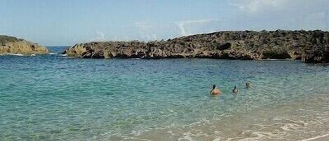 Plage à proximité, chaises longues, serviettes de plage