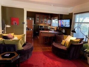 Smart TV, fireplace, printers