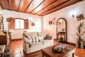 Televisie, een open haard en boeken