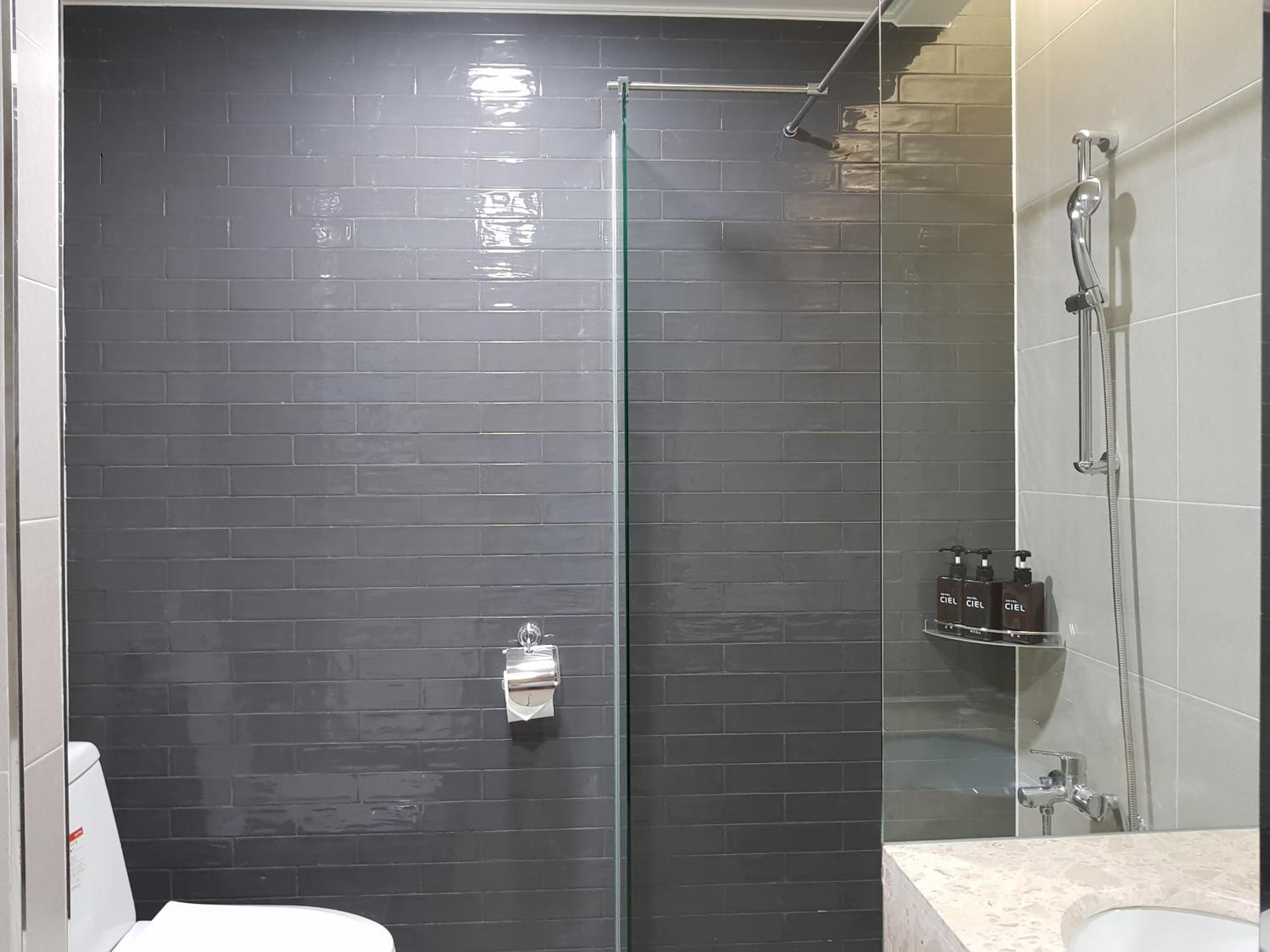 free toiletries, hair dryer, bathrobes, slippers