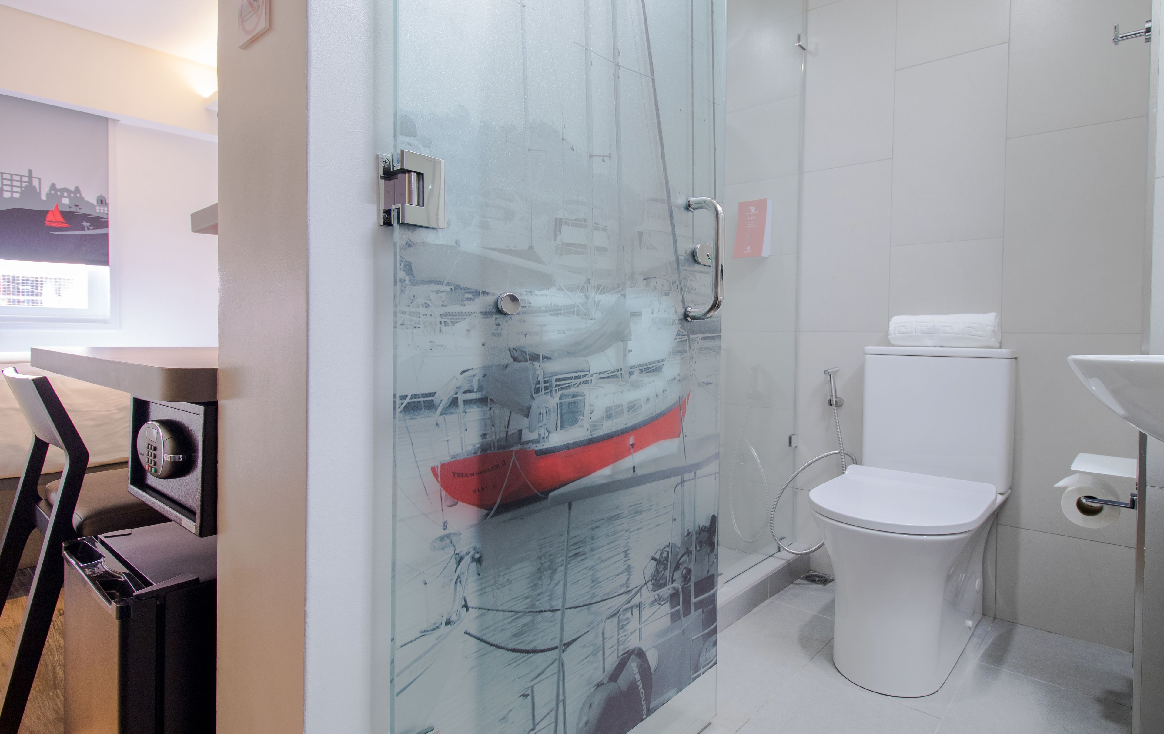 shower, rainfall showerhead, hair dryer, bidet