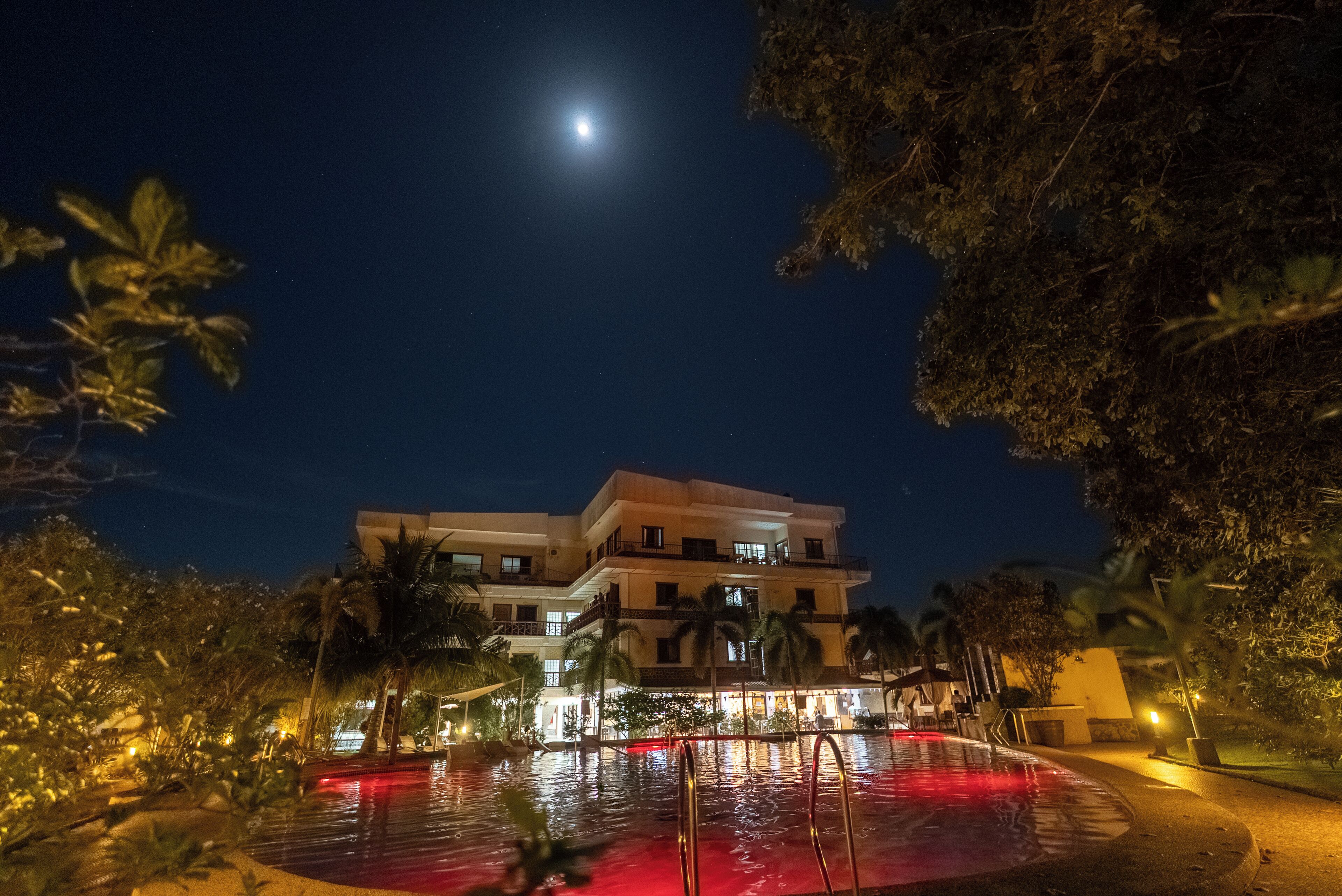 Outdoor pool, open 8 AM to 9 PM, sun loungers
