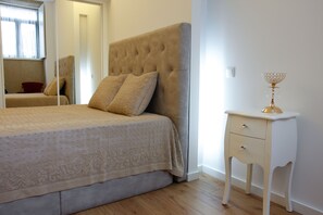 Leilighet, 1 soverom | 1 soverom, sengetøy av topp kvalitet, lydisolert og strykejern/-brett