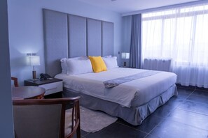 Premium bedding, minibar, in-room safe, desk