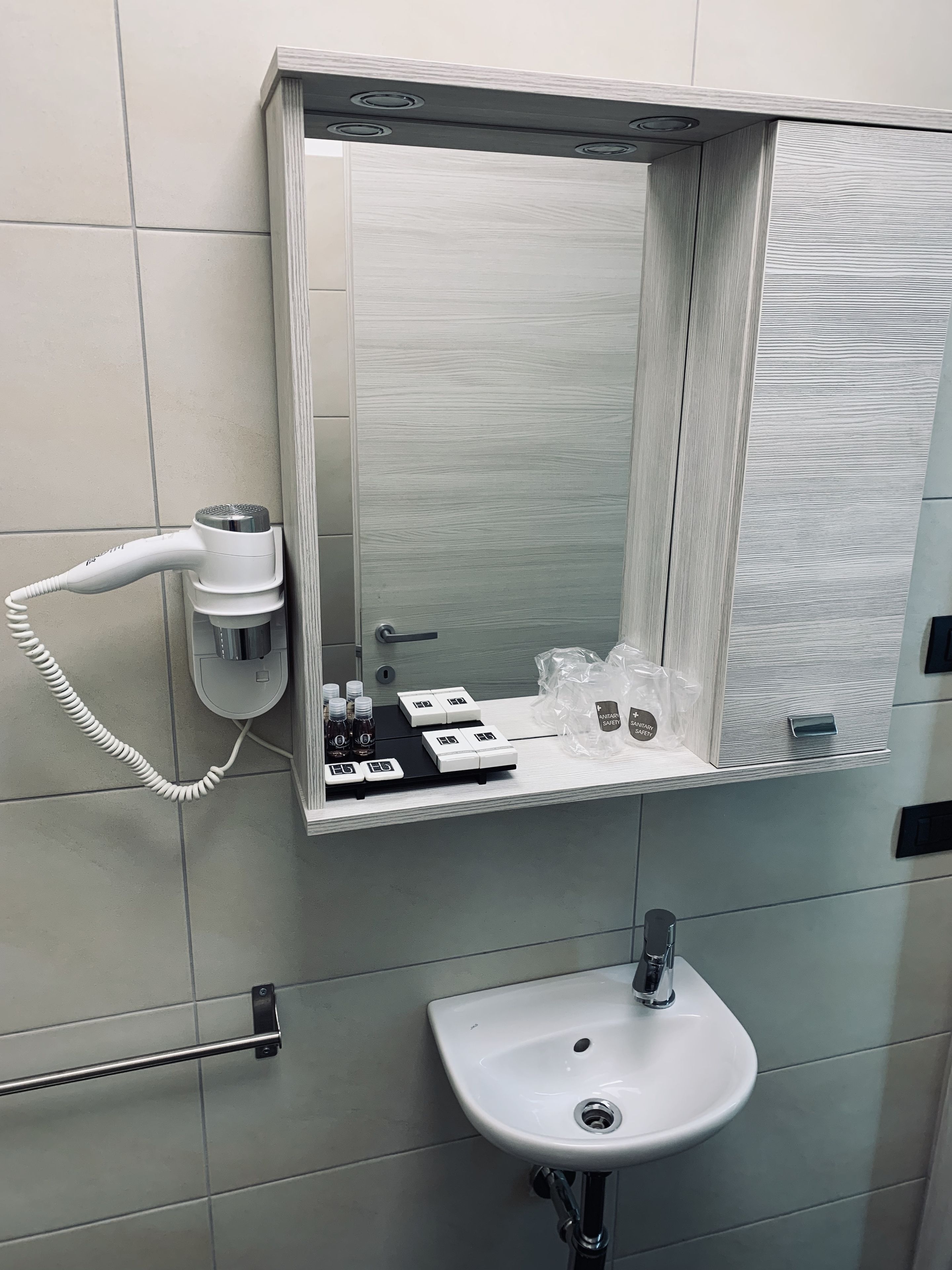 shower, free toiletries, hair dryer, bidet