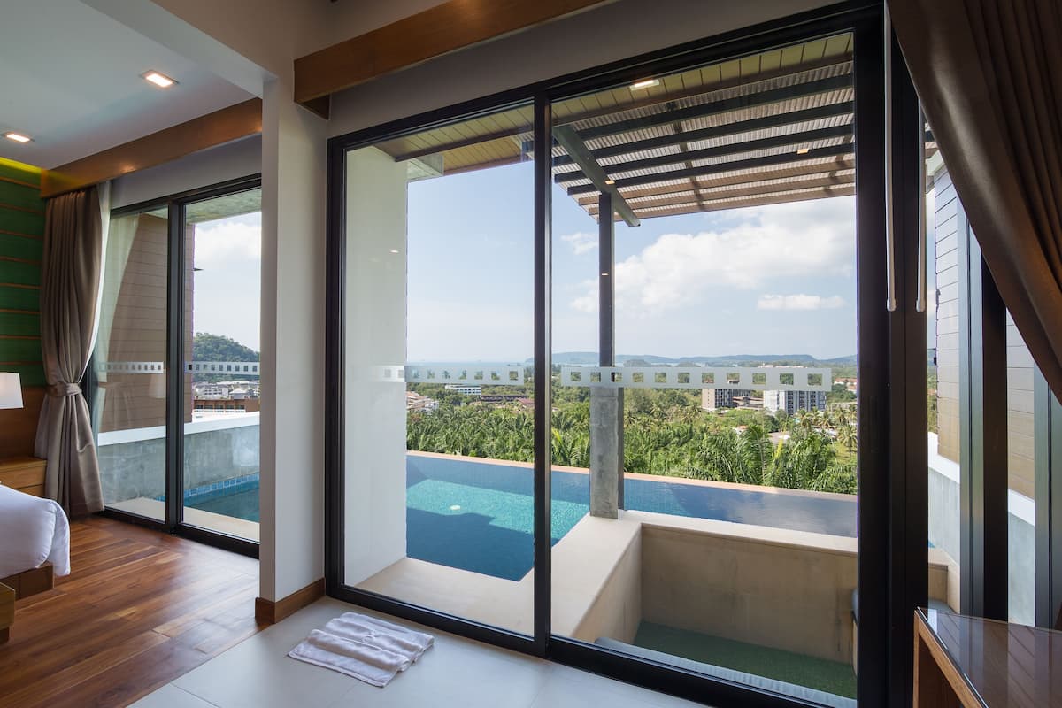 Pool Villa Sea View | Frigobar, cofres nos quartos, escrivaninha, cortinas blackout