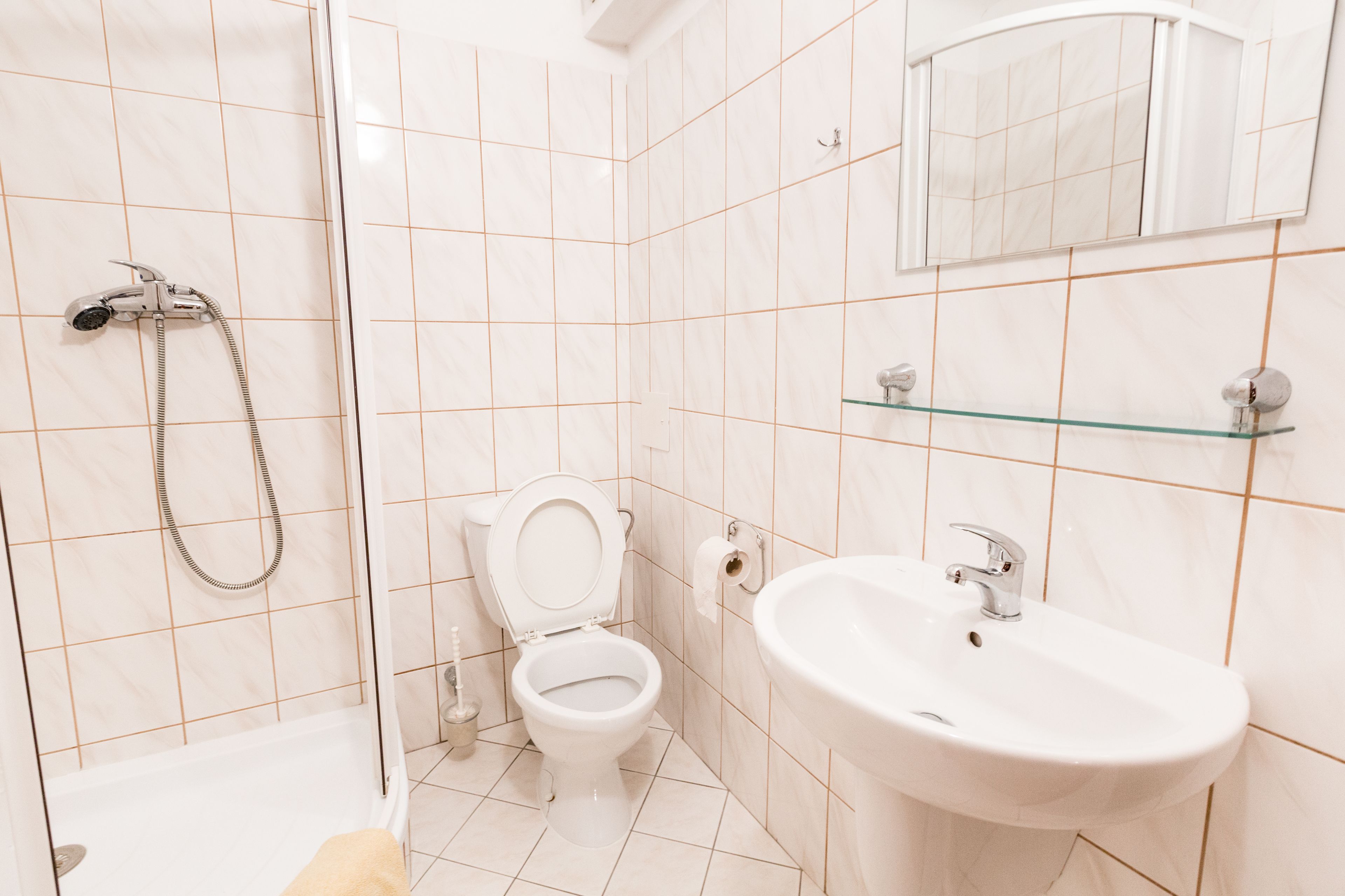 free toiletries, hair dryer, towels