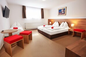 Desk, free WiFi, bed sheets