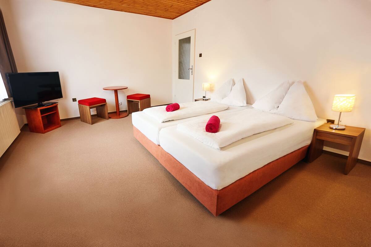 Desk, free WiFi, bed sheets