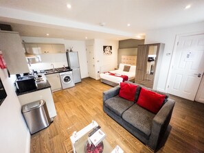 2 bedrooms, in-room safe, soundproofing, iron/ironing board