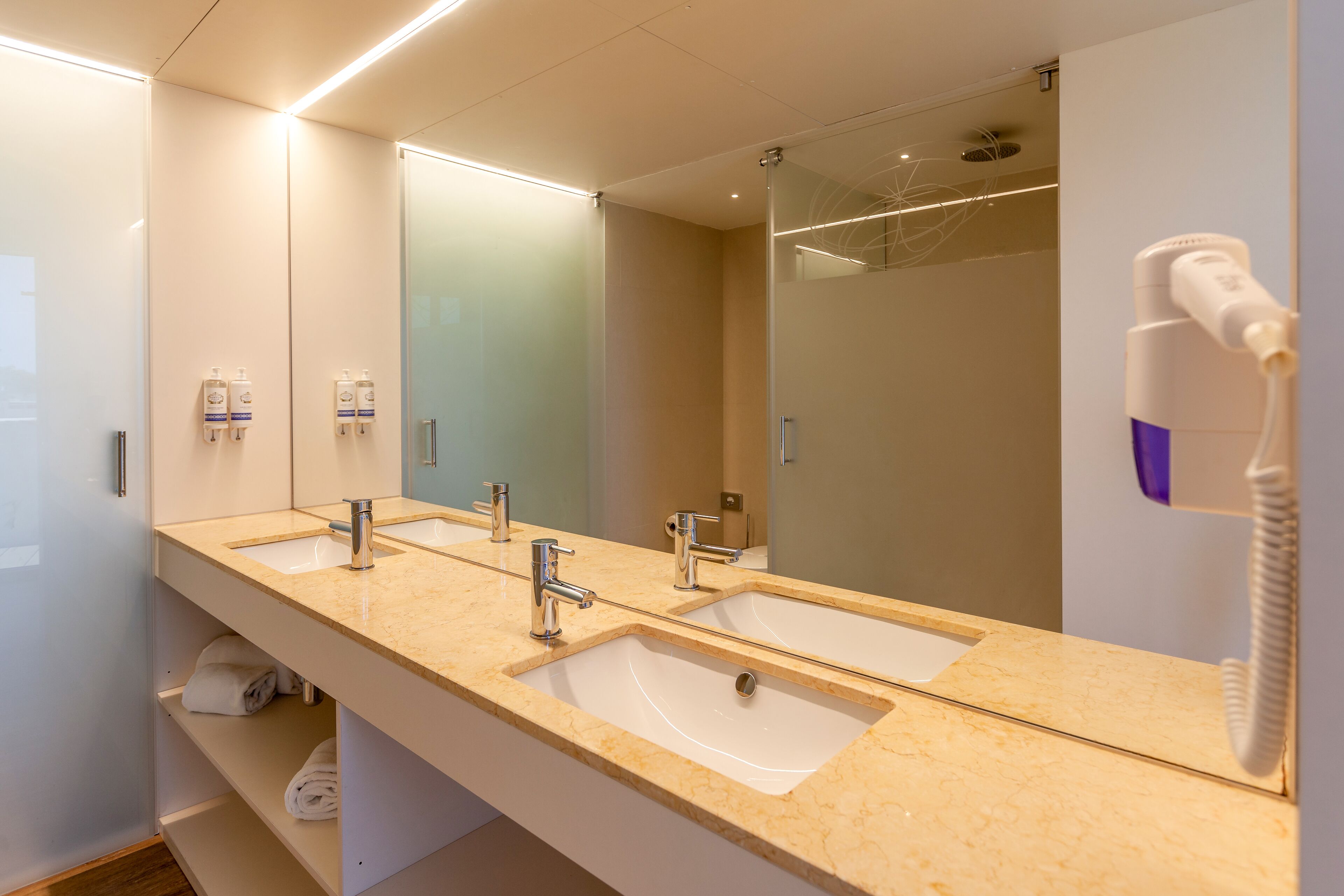 premium suite | bathroom | shower, free toiletries, hair dryer, towels