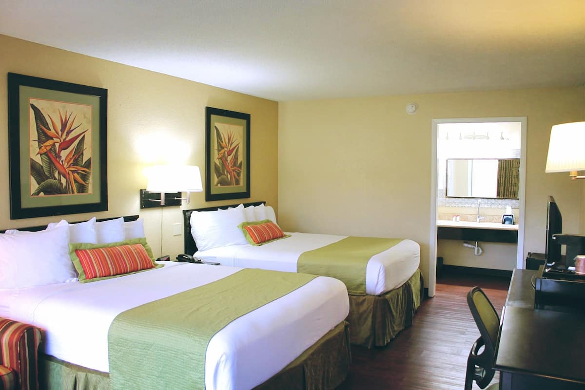 1 bedroom, desk, blackout drapes, iron/ironing board