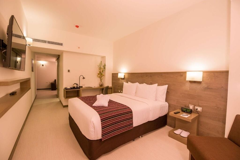 1 slaapkamer, donzen dekbedden, een minibar, een kluis op de kamer