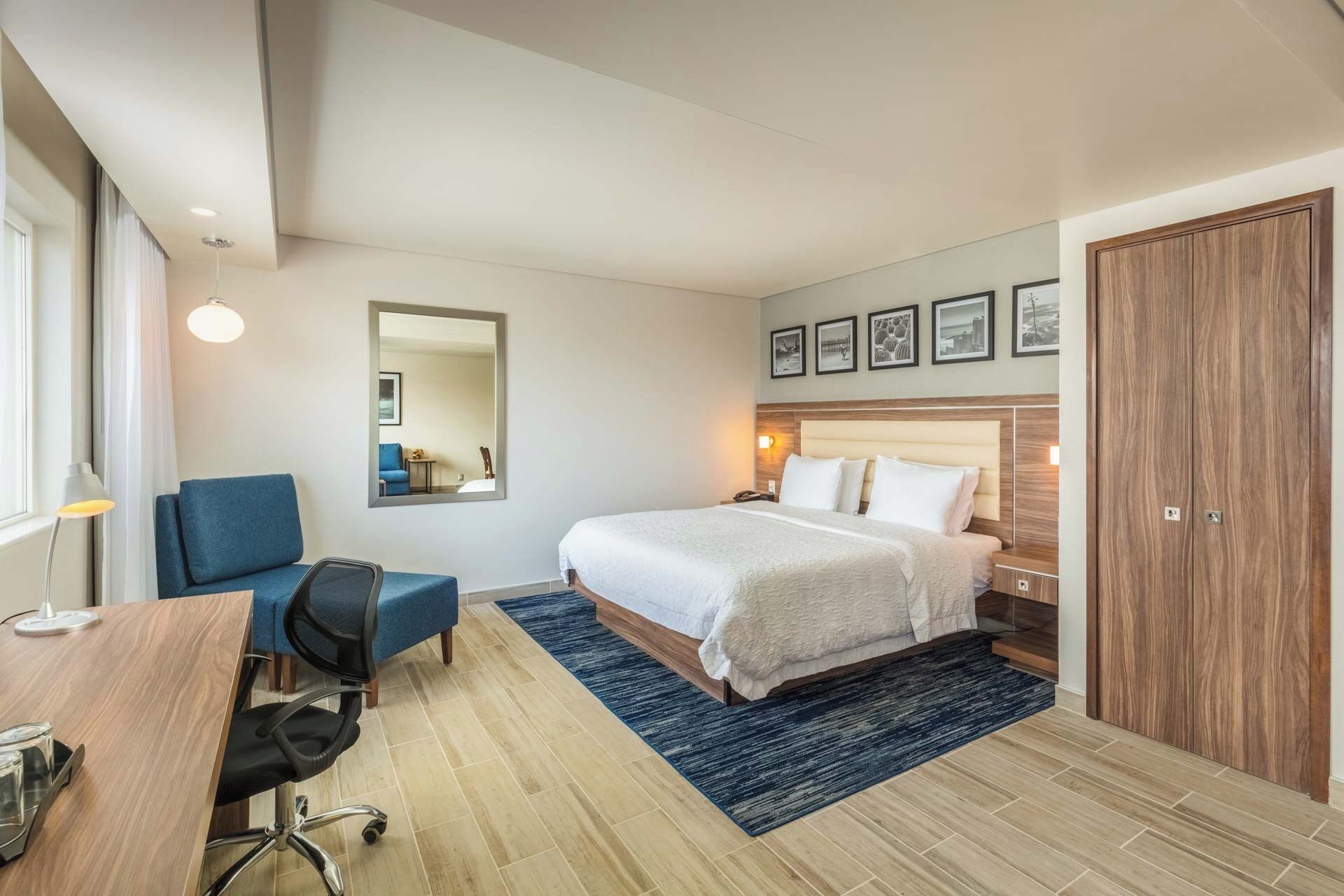 Premium bedding, down comforters, pillowtop beds, in-room safe