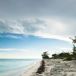 On the beach, white sand