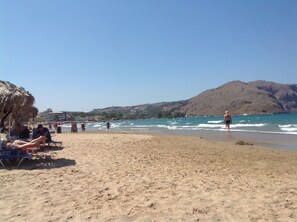 Sun-loungers, beach towels