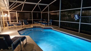 Piscine extérieure, piscine chauffée
