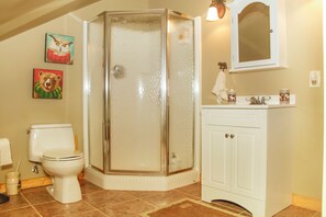 Bathtub, hair dryer, towels