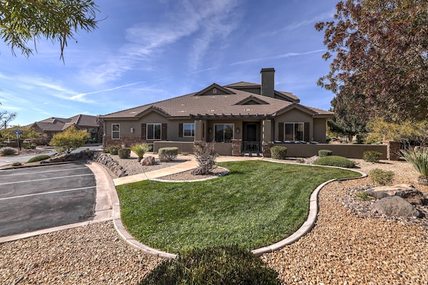 Front of home next to the clubhouse and entrance with close parking.