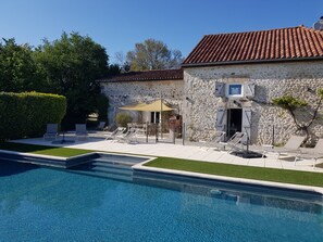 Outdoor pool, a heated pool - Cottage in the heart of Périgord near Brantôme, Angoulême, Périgueux  (CHERVAL)