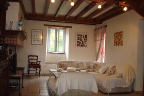 Televisión y chimenea