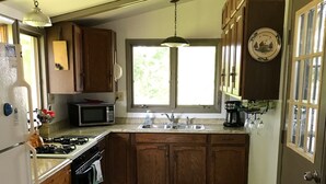 Private kitchen -   AMAZING SUNSETS!  Big Bass Lake Cottage!  Swim,boat,fish! (Irons)