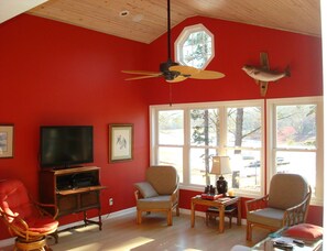 Smart TV, fireplace, video games, stereo -  Almost Level Lot,  Dock with Sun Deck, Pontoon rental, (25 min. from Clemson) (Townville)