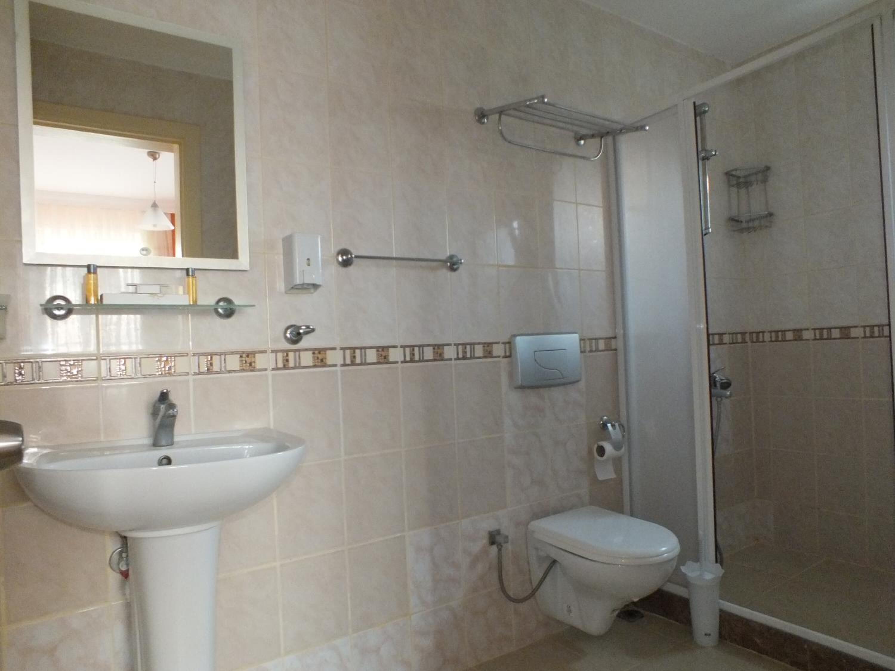 triple room, balcony | bathroom | shower, hair dryer, slippers, towels