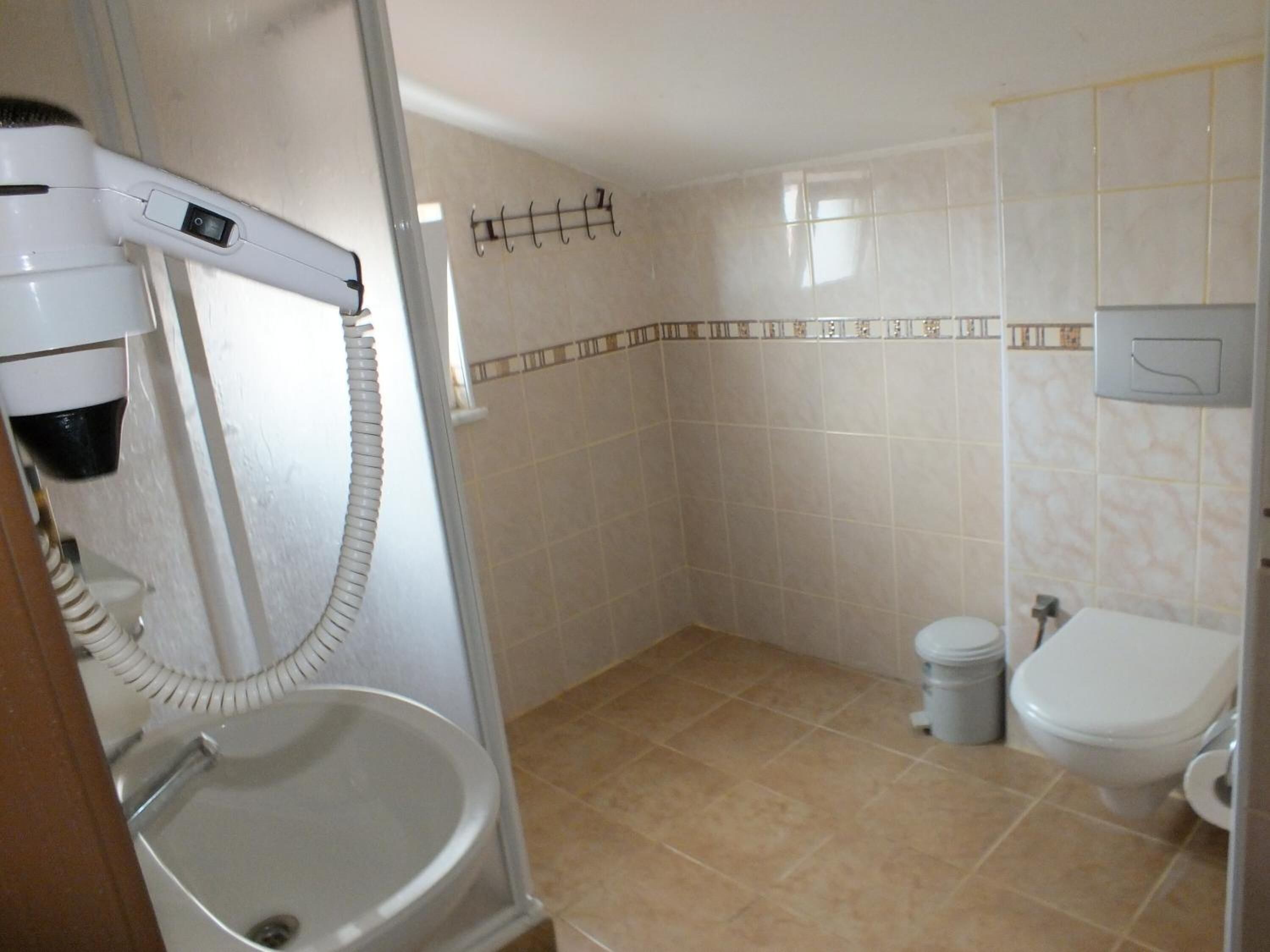triple room, balcony | bathroom | shower, hair dryer, slippers, towels